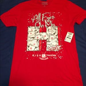 Red “All Eyes On My Hustle” T-Shirt